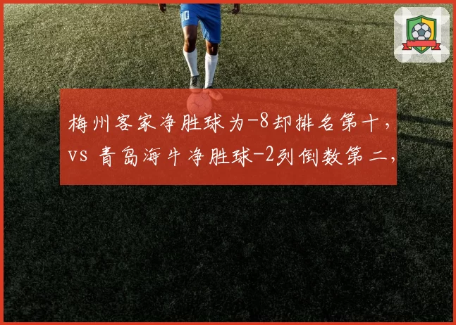 梅州客家净胜球为-8却排名第十，vs 青岛海牛净胜球-2列倒数第二，积分与实力反差明显